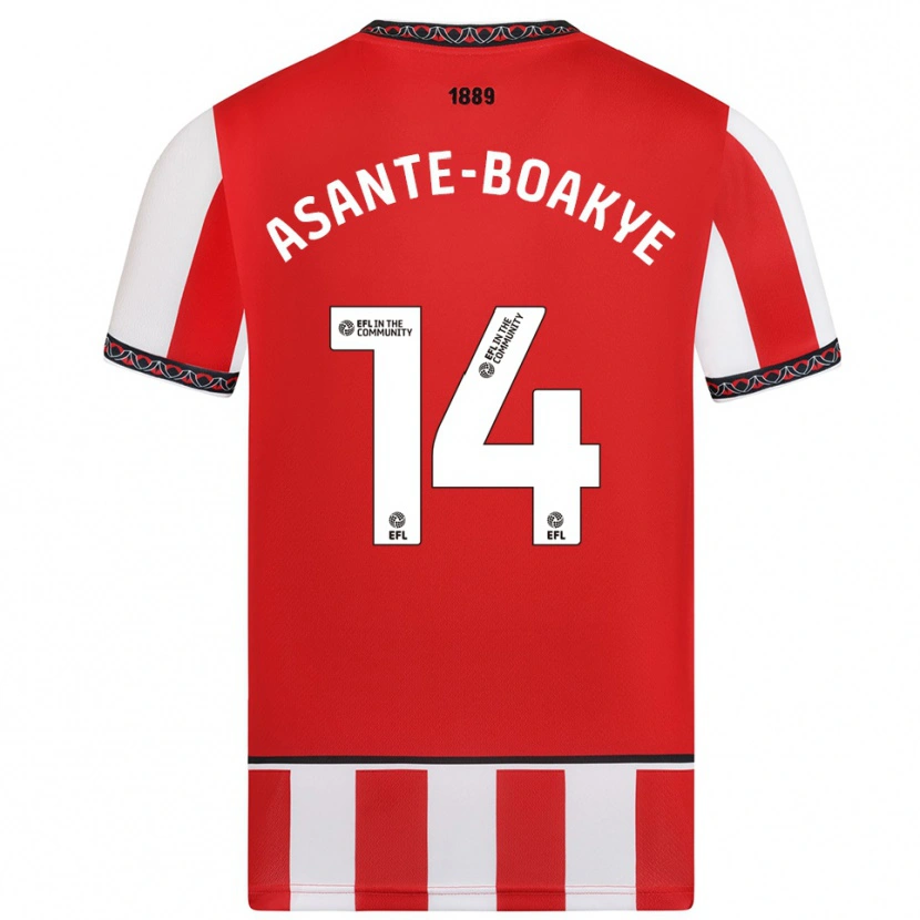Danxen Dames Max Asante-Boakye #14 Rood Wit Thuisshirt Thuistenue 2025/26 T-Shirt