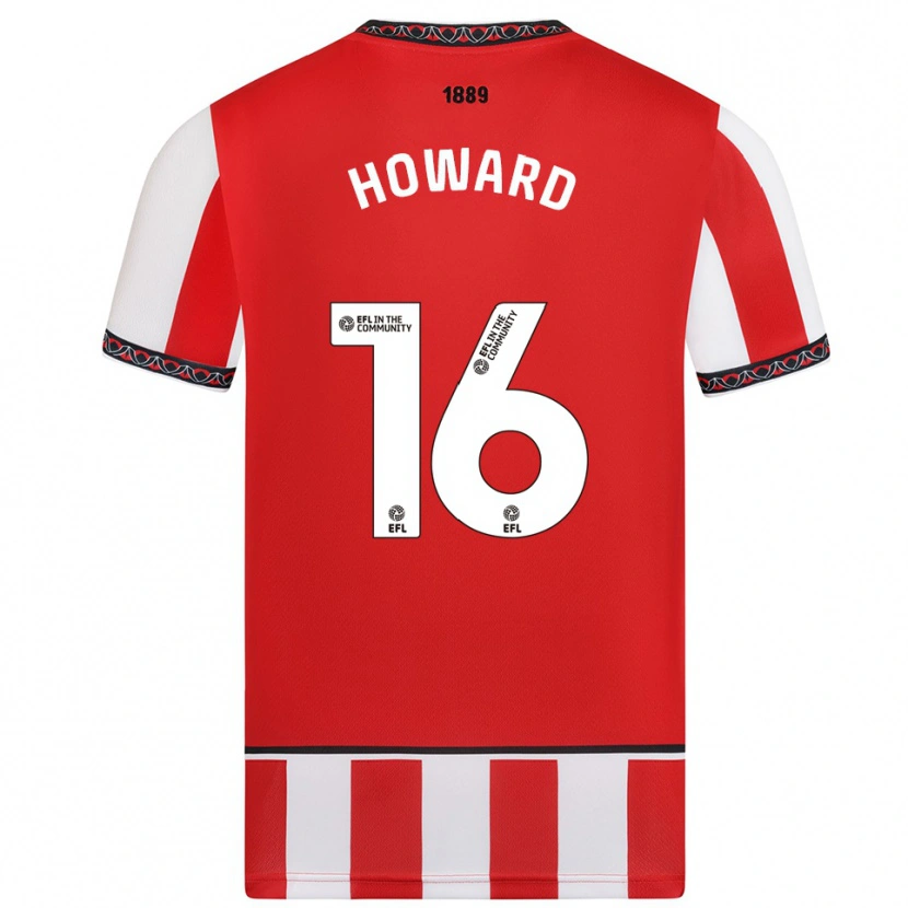 Danxen Dames Theo Howard #16 Rood Wit Thuisshirt Thuistenue 2025/26 T-Shirt