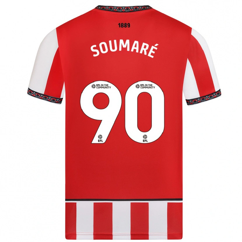 Danxen Dames Djibril Soumaré #90 Rood Wit Thuisshirt Thuistenue 2025/26 T-Shirt