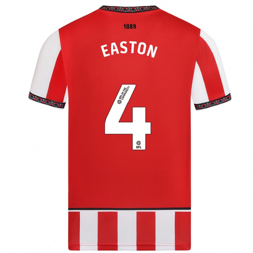 Danxen Dames Evan Easton #4 Rood Wit Thuisshirt Thuistenue 2025/26 T-Shirt