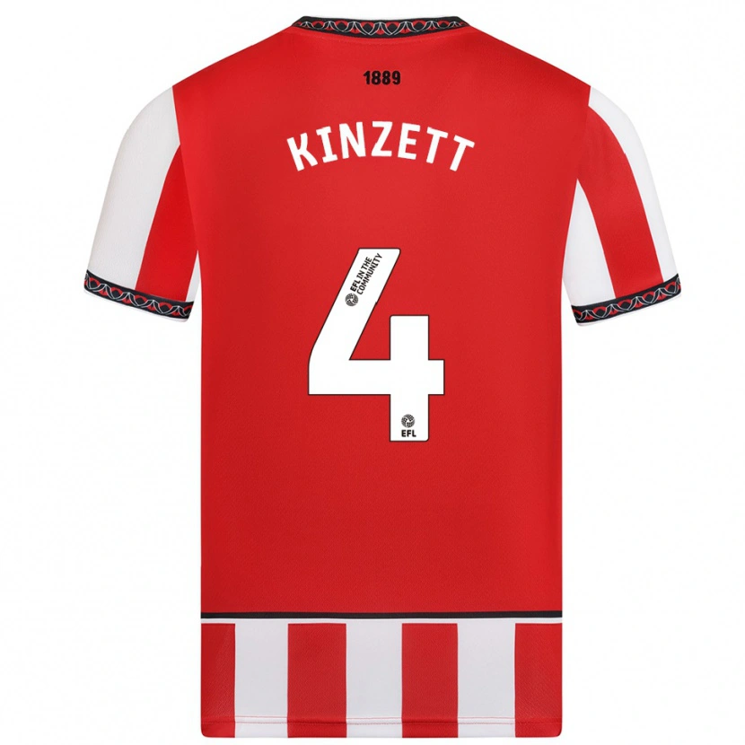 Danxen Dames Ella Kinzett #4 Rood Wit Thuisshirt Thuistenue 2025/26 T-Shirt