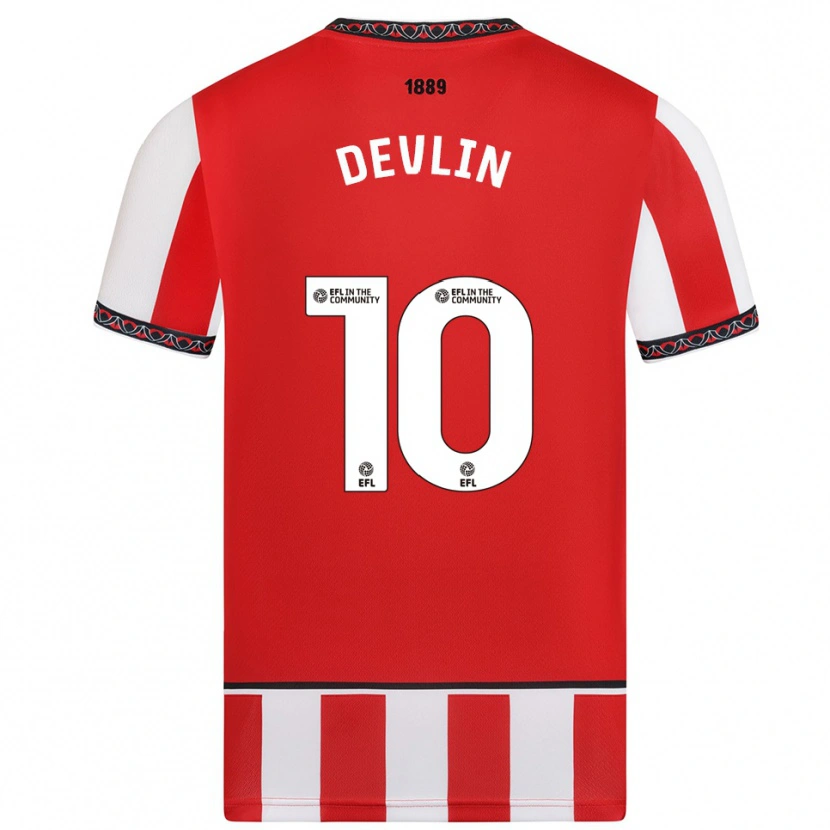 Danxen Dames Charlie Devlin #10 Rood Wit Thuisshirt Thuistenue 2025/26 T-Shirt