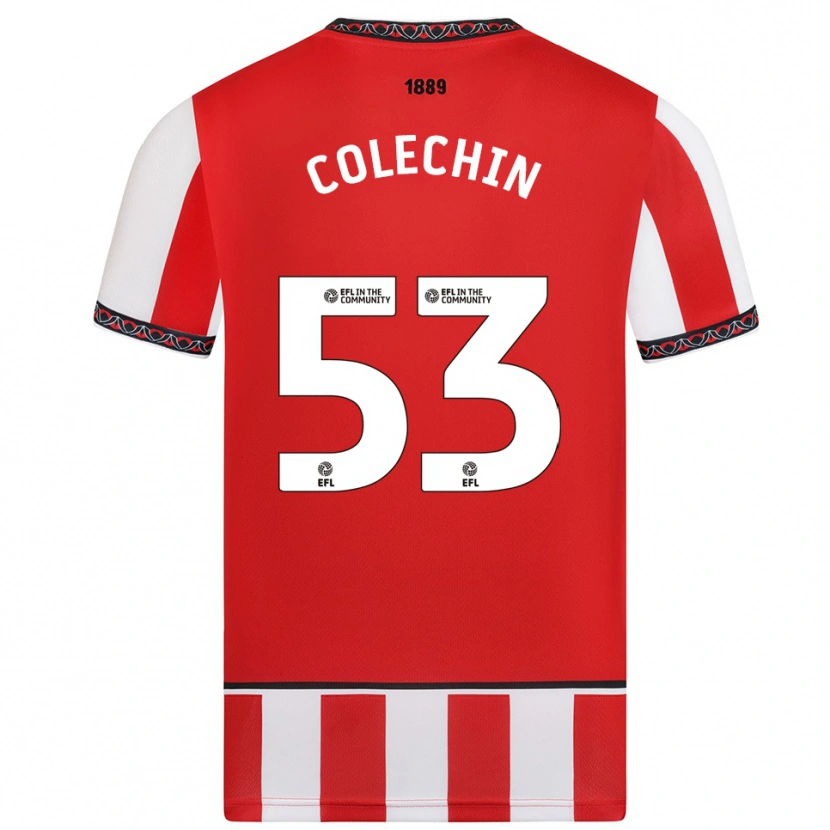 Danxen Dames Sam Colechin #53 Rood Wit Thuisshirt Thuistenue 2025/26 T-Shirt