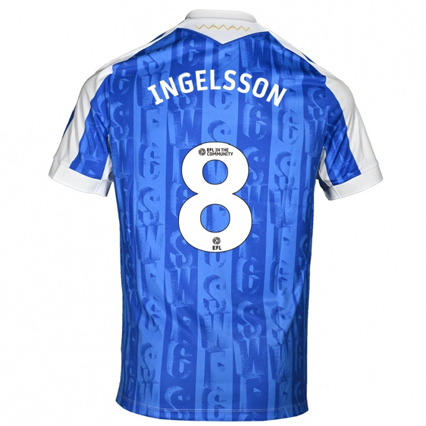 Danxen Dames Svante Ingelsson #8 Blauw Wit Thuisshirt Thuistenue 2025/26 T-Shirt