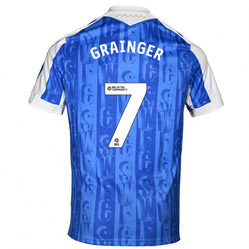 Danxen Dames William Grainger #7 Blauw Wit Thuisshirt Thuistenue 2025/26 T-Shirt