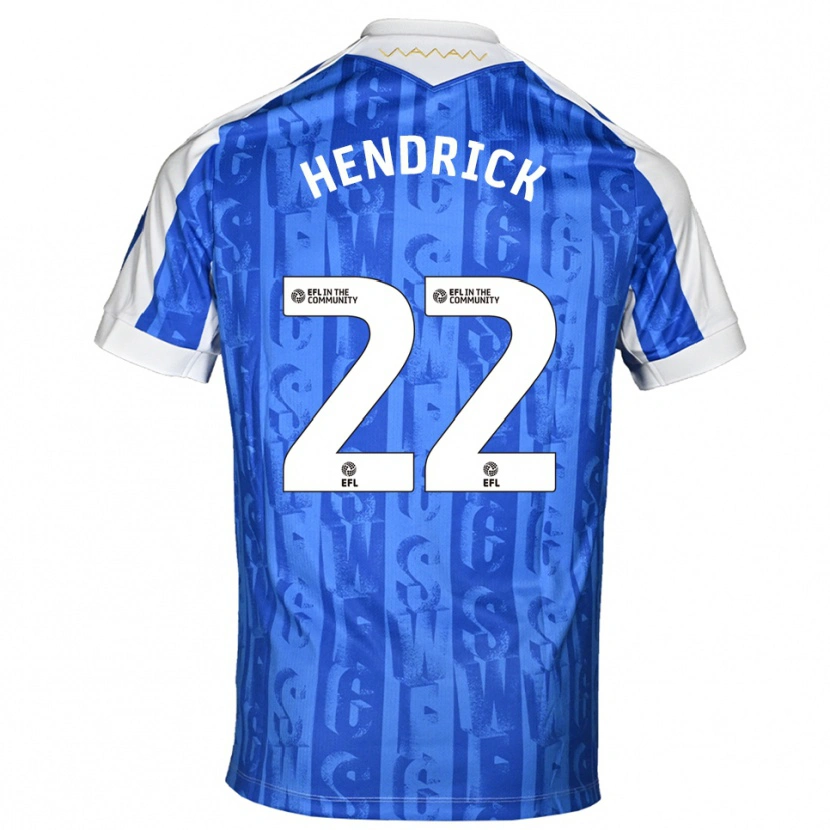 Danxen Dames Jeff Hendrick #22 Blauw Wit Thuisshirt Thuistenue 2025/26 T-Shirt
