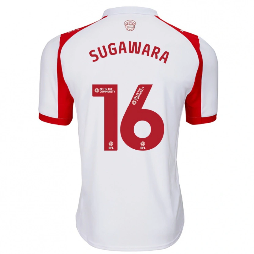 Danxen Dames Yukinari Sugawara #16 Wit Rood Thuisshirt Thuistenue 2025/26 T-Shirt
