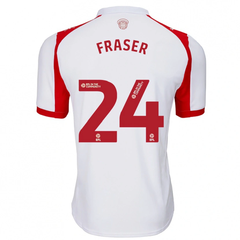 Danxen Dames Ryan Fraser #24 Wit Rood Thuisshirt Thuistenue 2025/26 T-Shirt