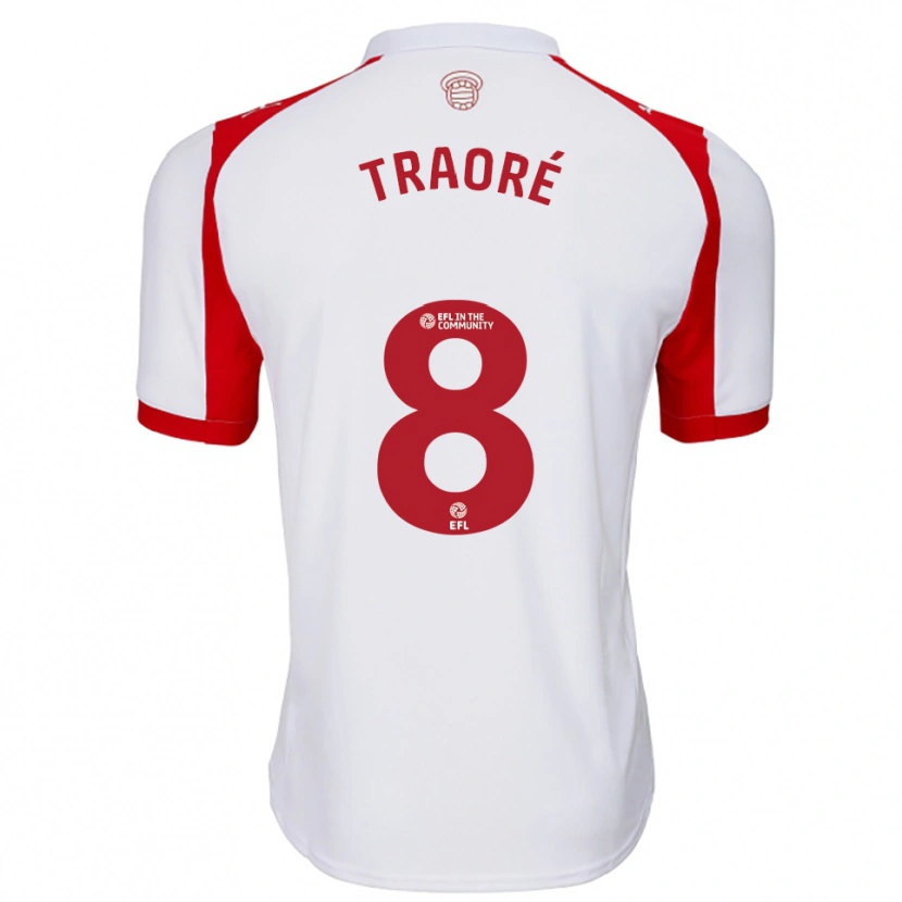 Danxen Dames Daouda Traoré #8 Wit Rood Thuisshirt Thuistenue 2025/26 T-Shirt