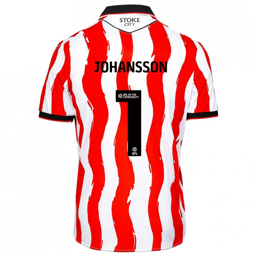 Danxen Dames Viktor Johansson #1 Wit Rood Thuisshirt Thuistenue 2025/26 T-Shirt
