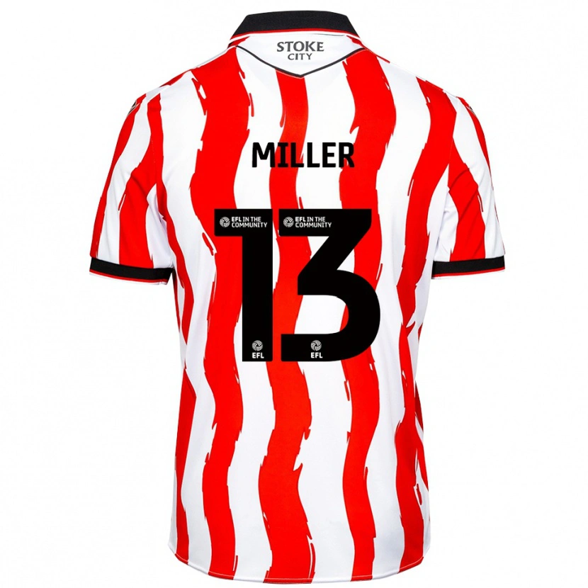 Danxen Dames Tom Miller #13 Wit Rood Thuisshirt Thuistenue 2025/26 T-Shirt