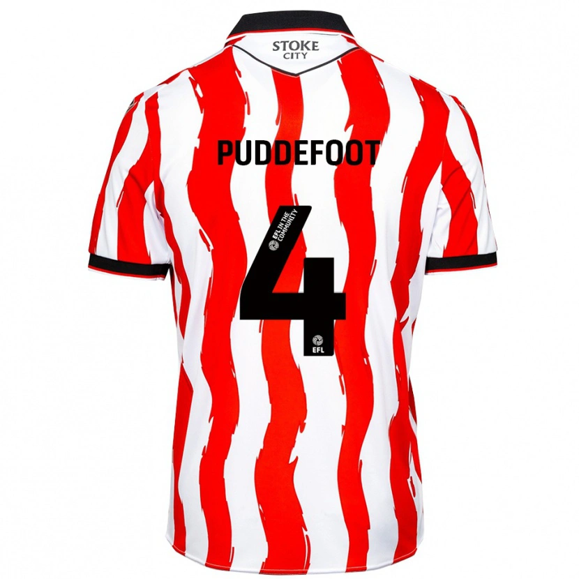 Danxen Dames Danielle Puddefoot #4 Wit Rood Thuisshirt Thuistenue 2025/26 T-Shirt