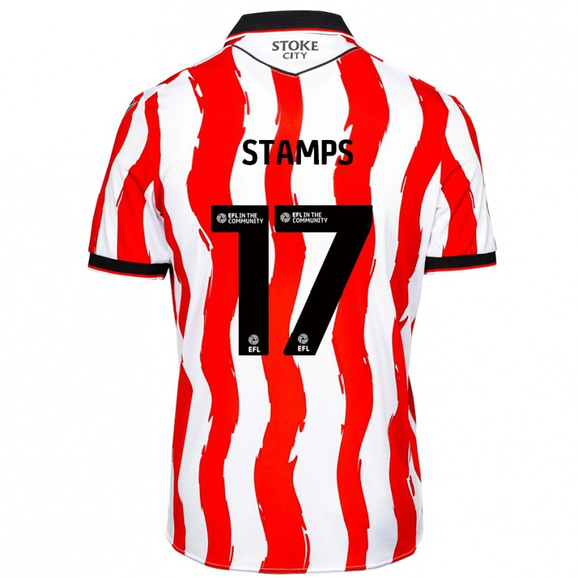 Danxen Dames Shannon Stamps #17 Wit Rood Thuisshirt Thuistenue 2025/26 T-Shirt