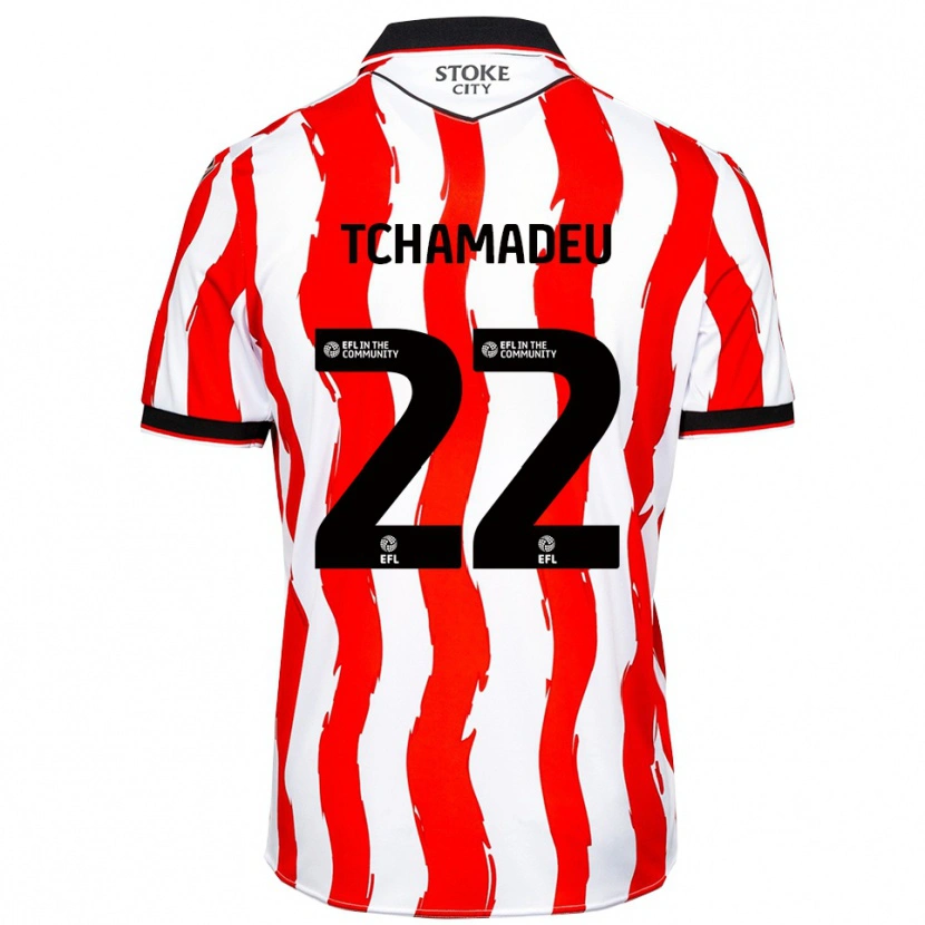 Danxen Dames Junior Tchamadeu #22 Wit Rood Thuisshirt Thuistenue 2025/26 T-Shirt