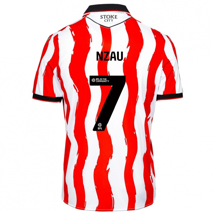 Danxen Dames Pedro Nzau #7 Wit Rood Thuisshirt Thuistenue 2025/26 T-Shirt