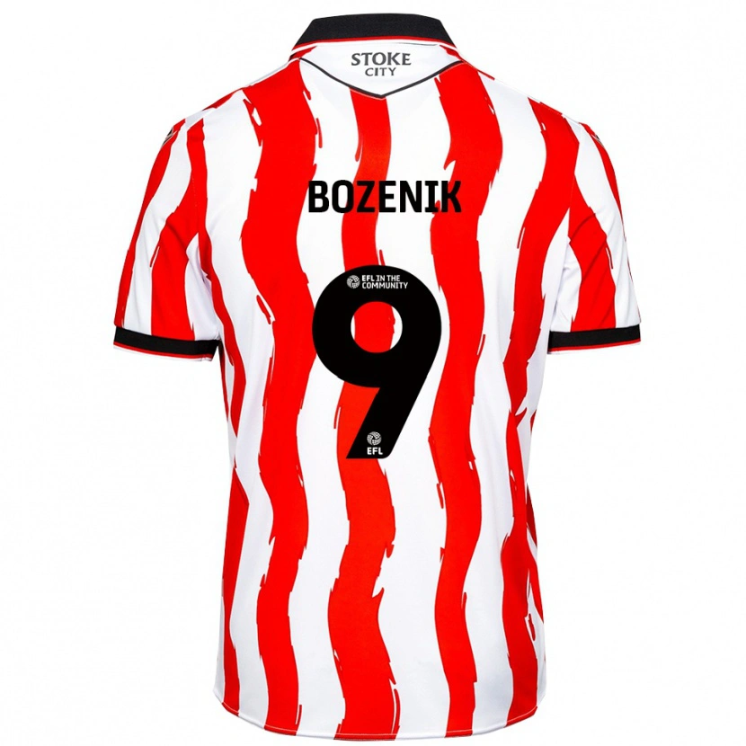 Danxen Dames Róbert Boženík #9 Wit Rood Thuisshirt Thuistenue 2025/26 T-Shirt