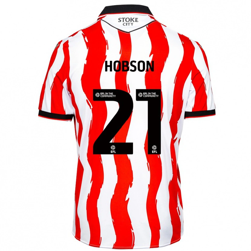 Danxen Dames Elizabeth Hobson #21 Wit Rood Thuisshirt Thuistenue 2025/26 T-Shirt