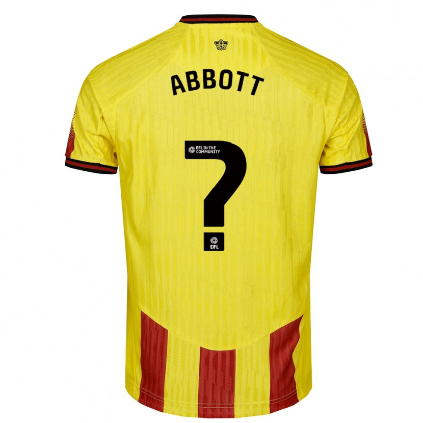 Danxen Dames George Abbott #0 Geel Rood Thuisshirt Thuistenue 2025/26 T-Shirt