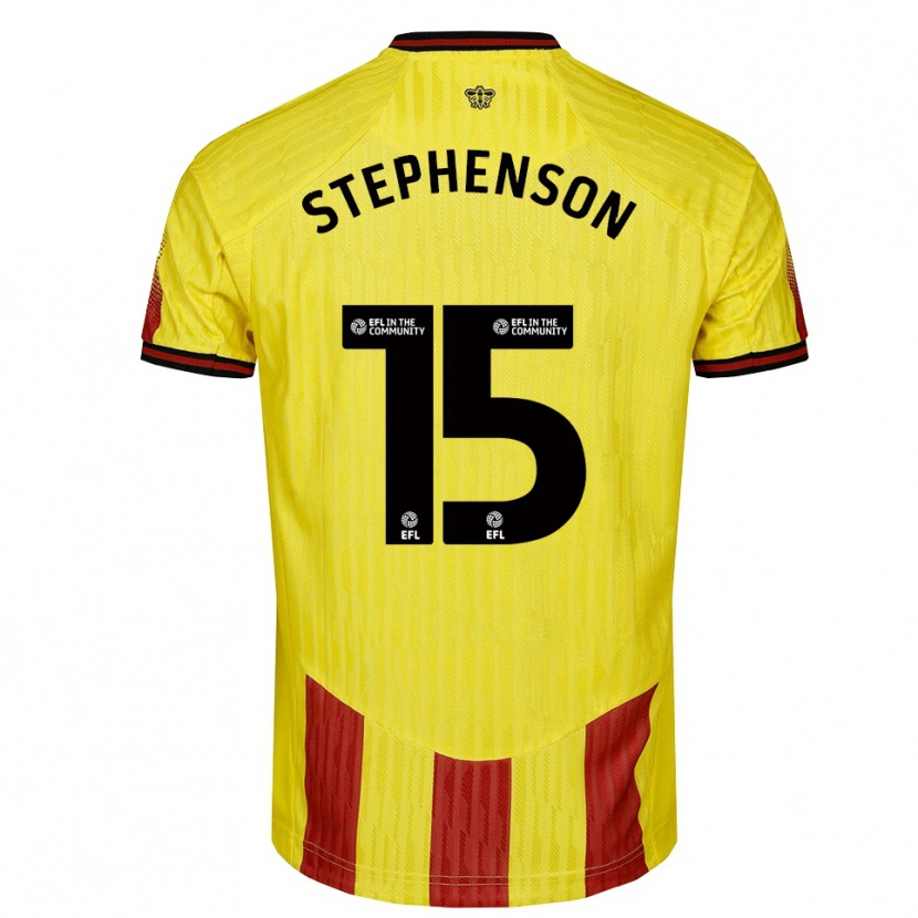 Danxen Dames Ollie Stephenson #15 Geel Rood Thuisshirt Thuistenue 2025/26 T-Shirt