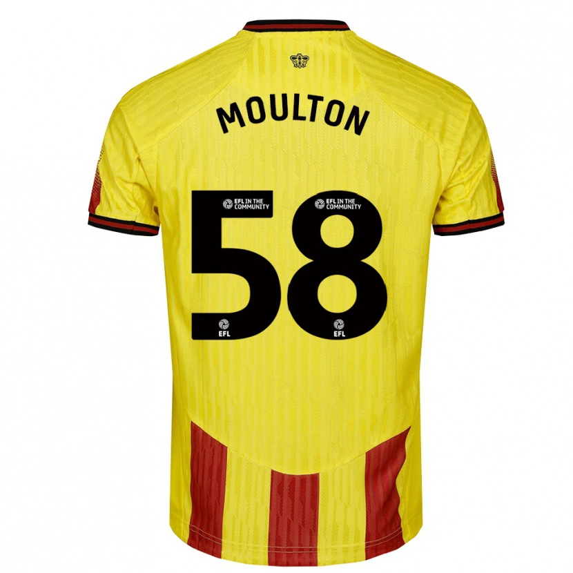 Danxen Dames Jai-Dea Moulton #58 Geel Rood Thuisshirt Thuistenue 2025/26 T-Shirt