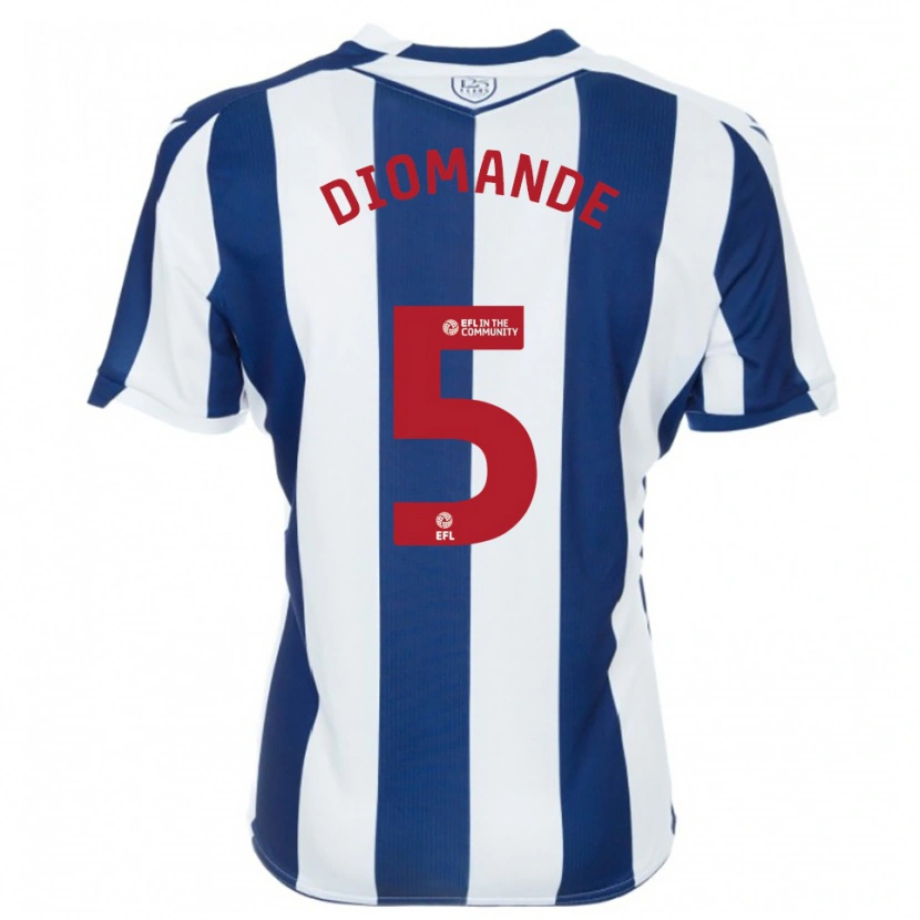 Danxen Dames Muhamed Diomande #5 Marine Wit Thuisshirt Thuistenue 2025/26 T-Shirt