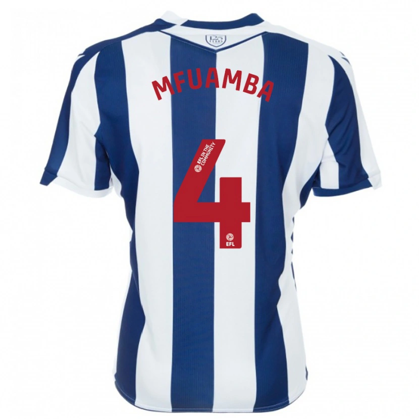 Danxen Dames Kevin Mfuamba #4 Marine Wit Thuisshirt Thuistenue 2025/26 T-Shirt