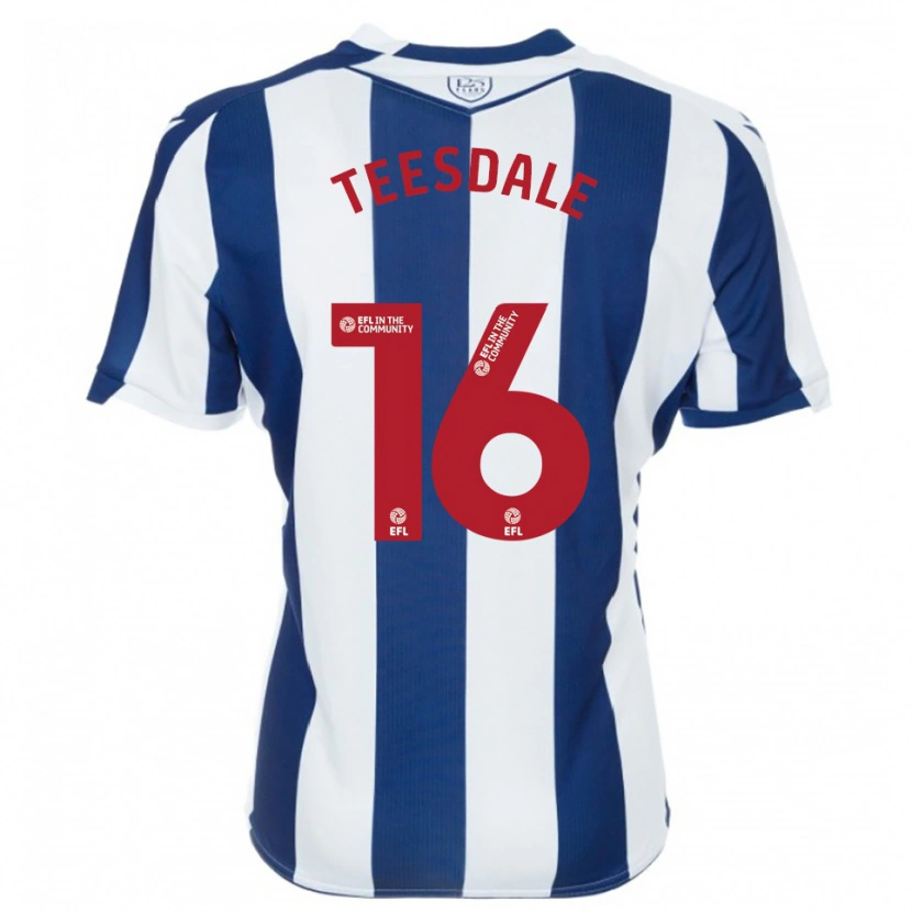 Danxen Dames Finn Teesdale #16 Marine Wit Thuisshirt Thuistenue 2025/26 T-Shirt