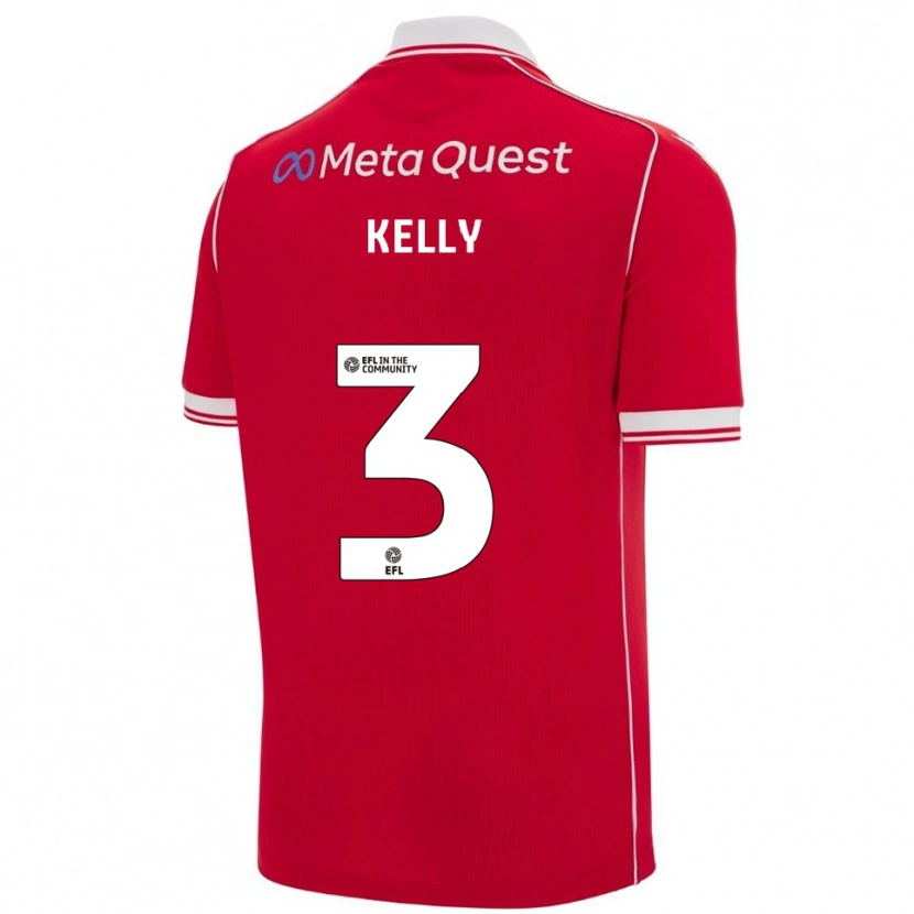 Danxen Dames Tom Kelly #3 Rood Wit Thuisshirt Thuistenue 2025/26 T-Shirt