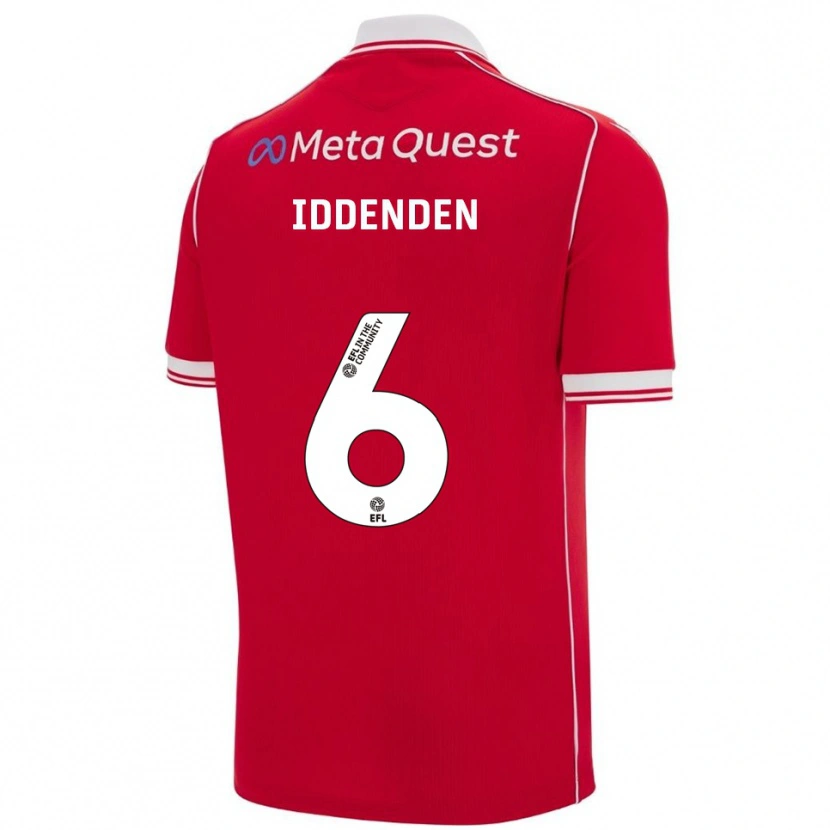Danxen Dames Abbie Iddenden #6 Rood Wit Thuisshirt Thuistenue 2025/26 T-Shirt