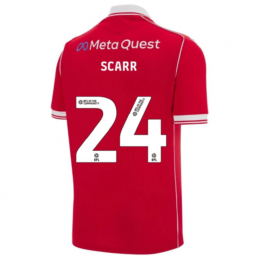 Danxen Dames Dan Scarr #24 Rood Wit Thuisshirt Thuistenue 2025/26 T-Shirt