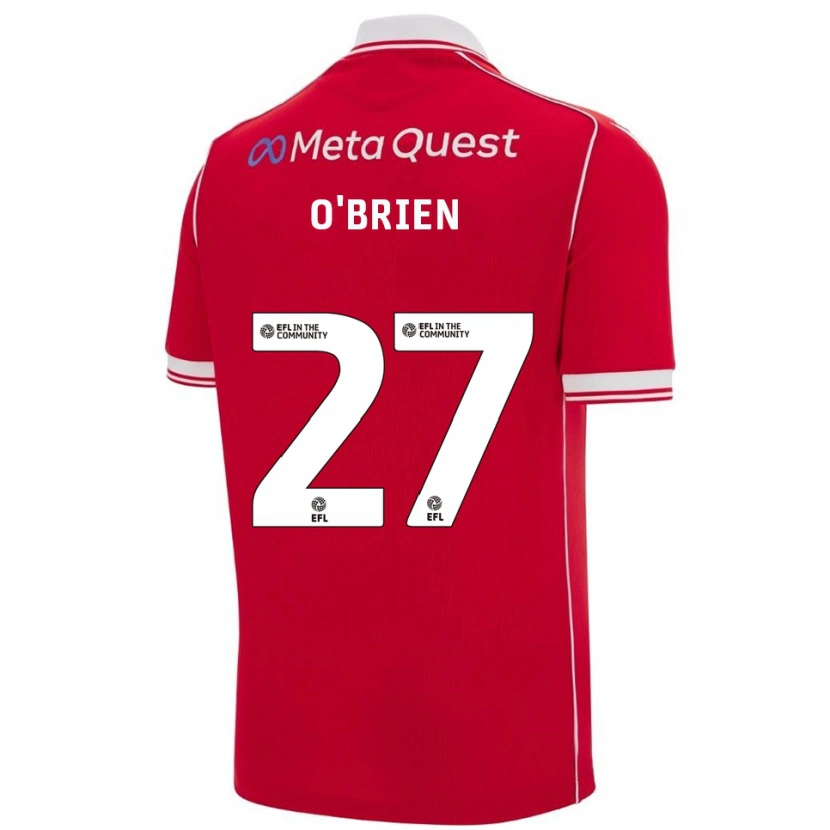 Danxen Dames Lewis O'brien #27 Rood Wit Thuisshirt Thuistenue 2025/26 T-Shirt