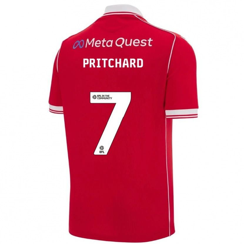 Danxen Dames Rebecca Pritchard #7 Rood Wit Thuisshirt Thuistenue 2025/26 T-Shirt