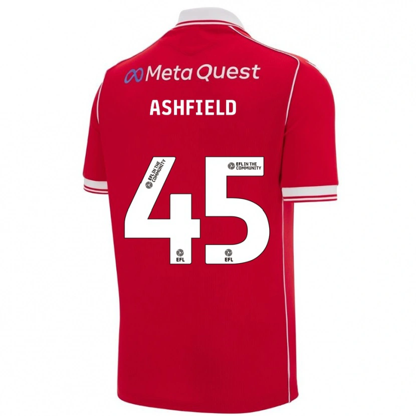 Danxen Dames Harry Ashfield #45 Rood Wit Thuisshirt Thuistenue 2025/26 T-Shirt