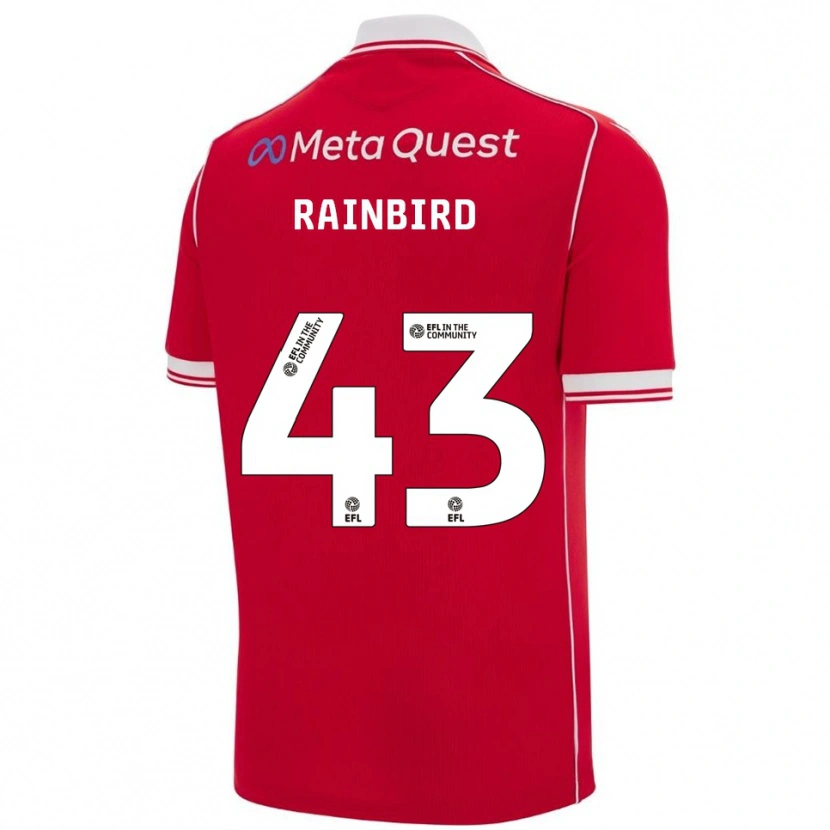 Danxen Dames James Rainbird #43 Rood Wit Thuisshirt Thuistenue 2025/26 T-Shirt