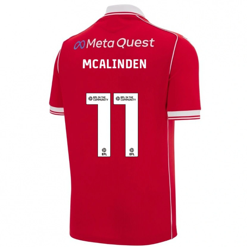 Danxen Dames Liam Mcalinden #11 Rood Wit Thuisshirt Thuistenue 2025/26 T-Shirt