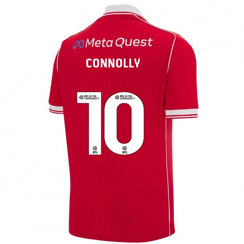 Danxen Dames Anthony Connolly #10 Rood Wit Thuisshirt Thuistenue 2025/26 T-Shirt