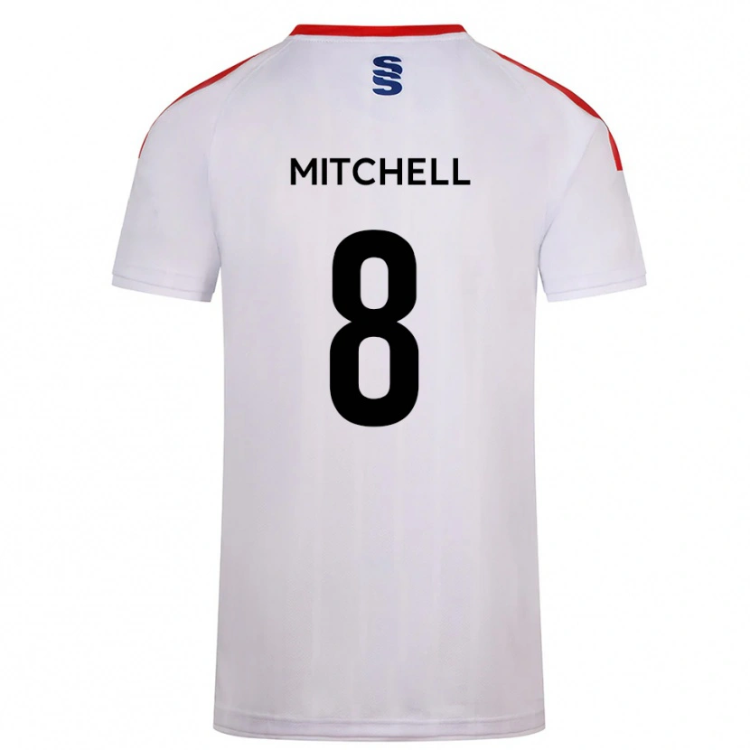 Danxen Dames Ethan Mitchell #8 Wit Marine Thuisshirt Thuistenue 2025/26 T-Shirt