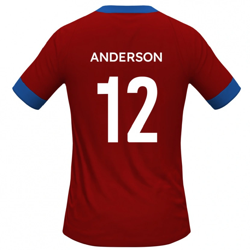 Danxen Dames Keane Anderson #12 Rood Blauw Thuisshirt Thuistenue 2025/26 T-Shirt