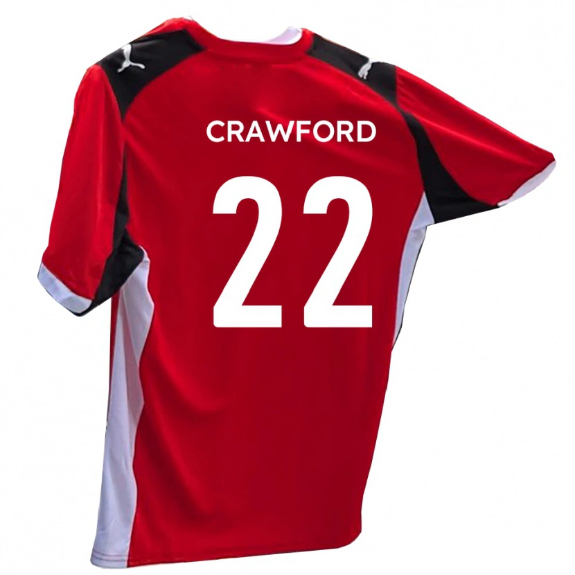 Danxen Dames Tom Crawford #22 Rood Wit Thuisshirt Thuistenue 2025/26 T-Shirt