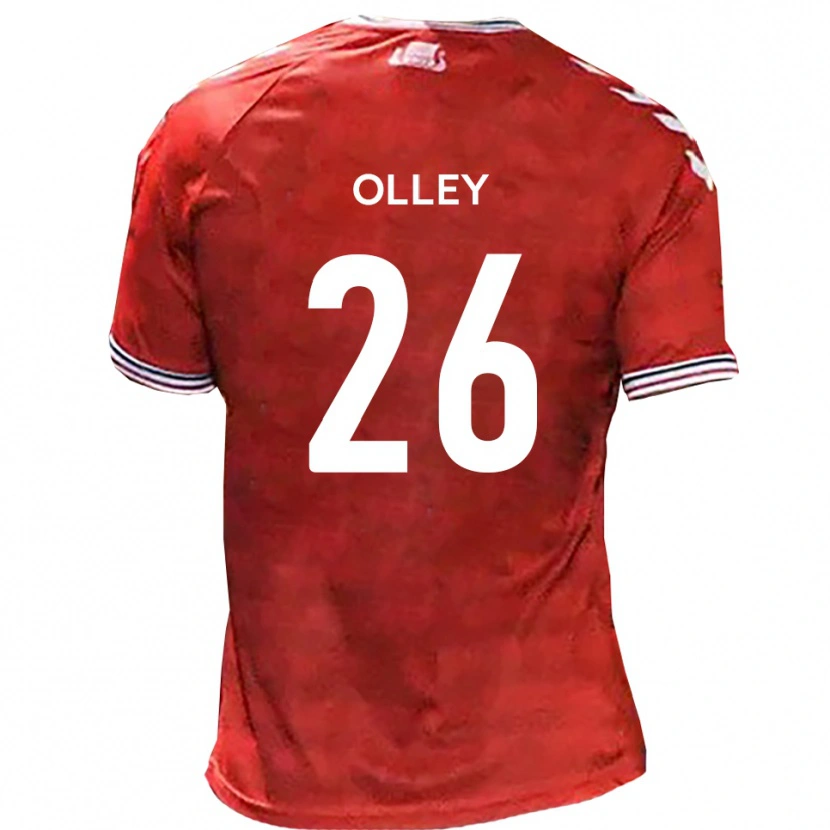 Danxen Dames Greg Olley #26 Rood Wit Thuisshirt Thuistenue 2025/26 T-Shirt