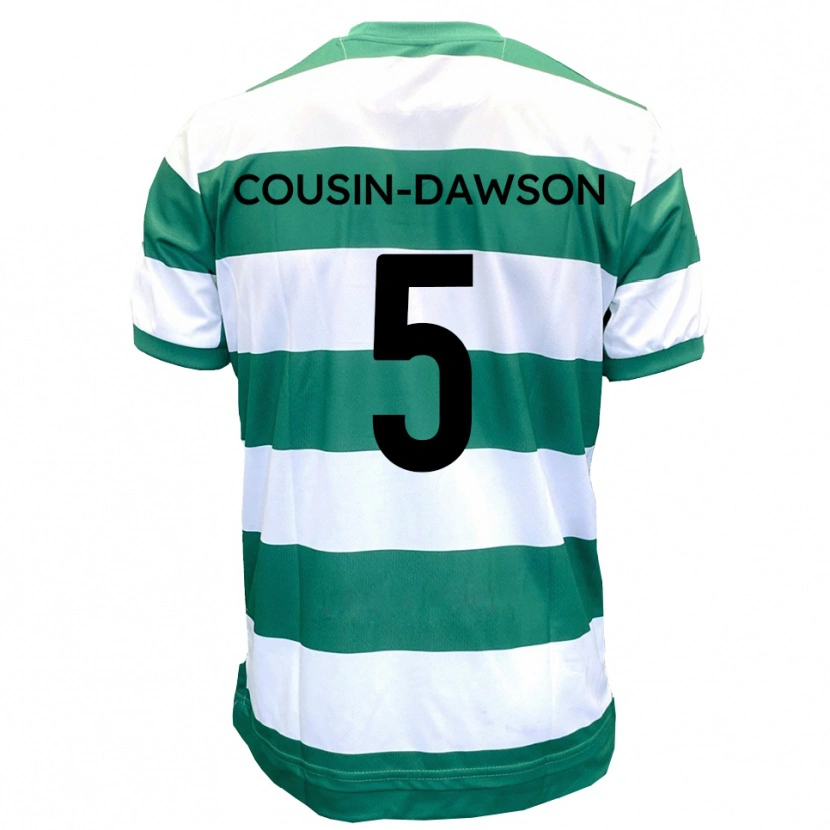 Danxen Dames Finn Cousin-Dawson #5 Groen Wit Thuisshirt Thuistenue 2025/26 T-Shirt