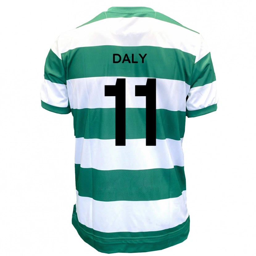 Danxen Dames James Daly #11 Groen Wit Thuisshirt Thuistenue 2025/26 T-Shirt
