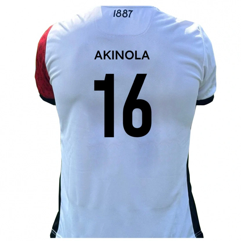 Danxen Dames Tunji Akinola #16 Rood Wit Thuisshirt Thuistenue 2025/26 T-Shirt