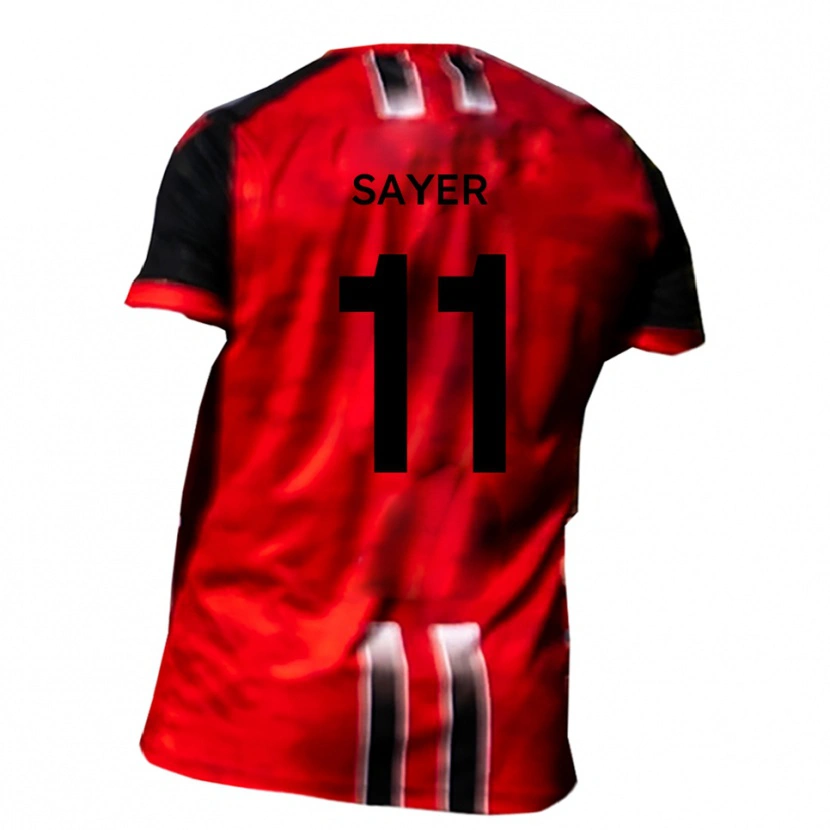 Danxen Dames Harvey Sayer #11 Rood Zwart Thuisshirt Thuistenue 2025/26 T-Shirt