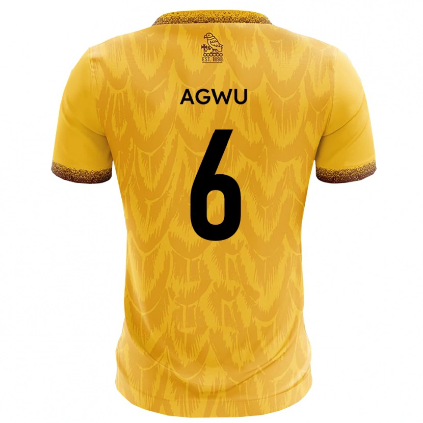 Danxen Dames Michael Agwu #6 Geel Bruin Thuisshirt Thuistenue 2025/26 T-Shirt
