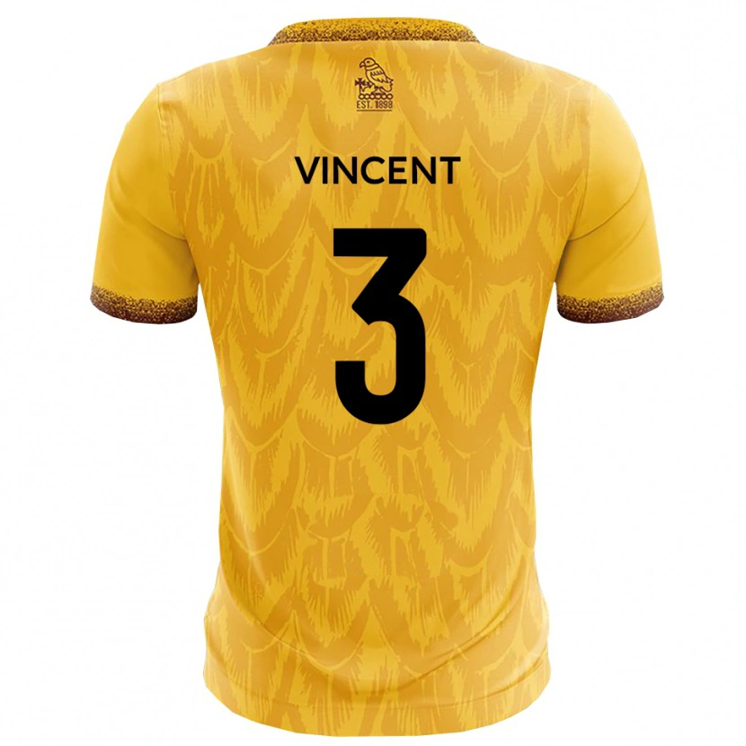 Danxen Dames Liam Vincent #3 Geel Bruin Thuisshirt Thuistenue 2025/26 T-Shirt