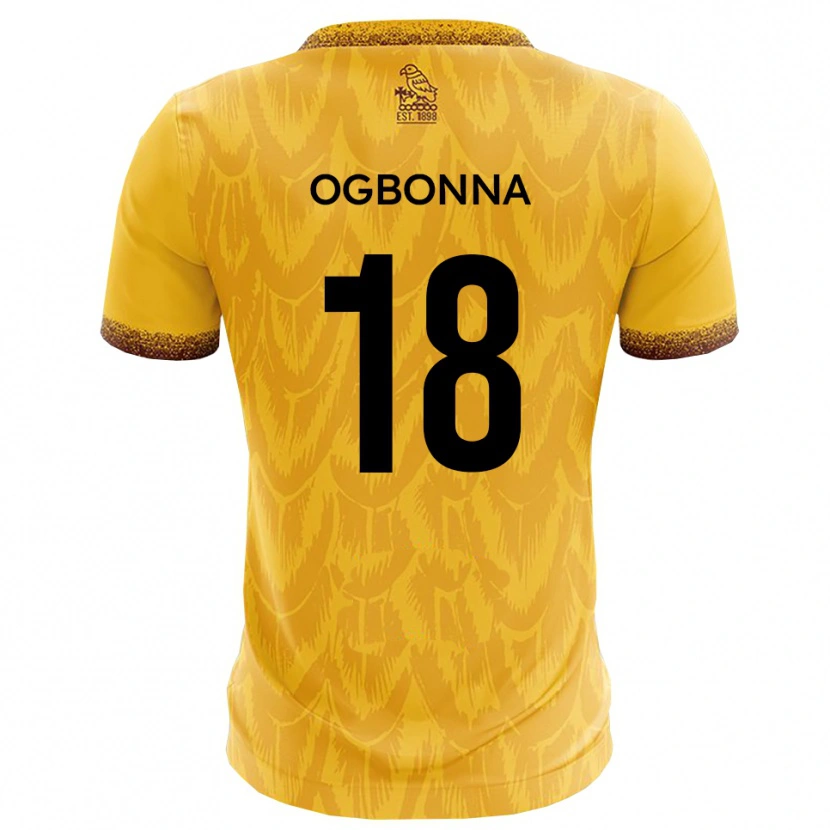 Danxen Dames David Ogbonna #18 Geel Bruin Thuisshirt Thuistenue 2025/26 T-Shirt