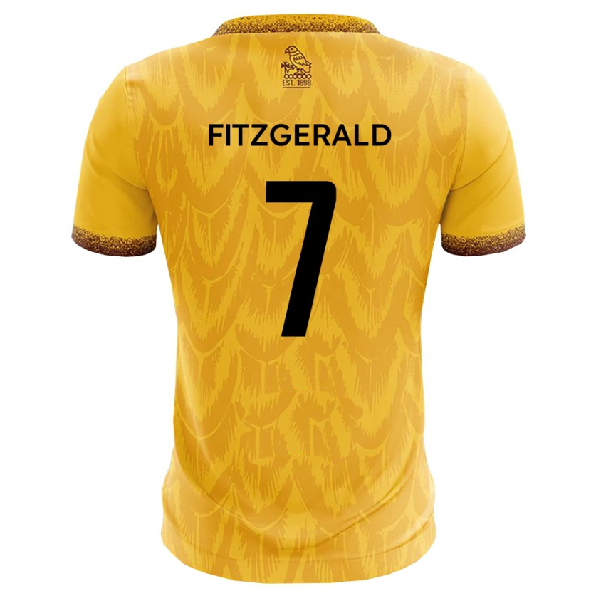 Danxen Dames Johnny Fitzgerald #7 Geel Bruin Thuisshirt Thuistenue 2025/26 T-Shirt