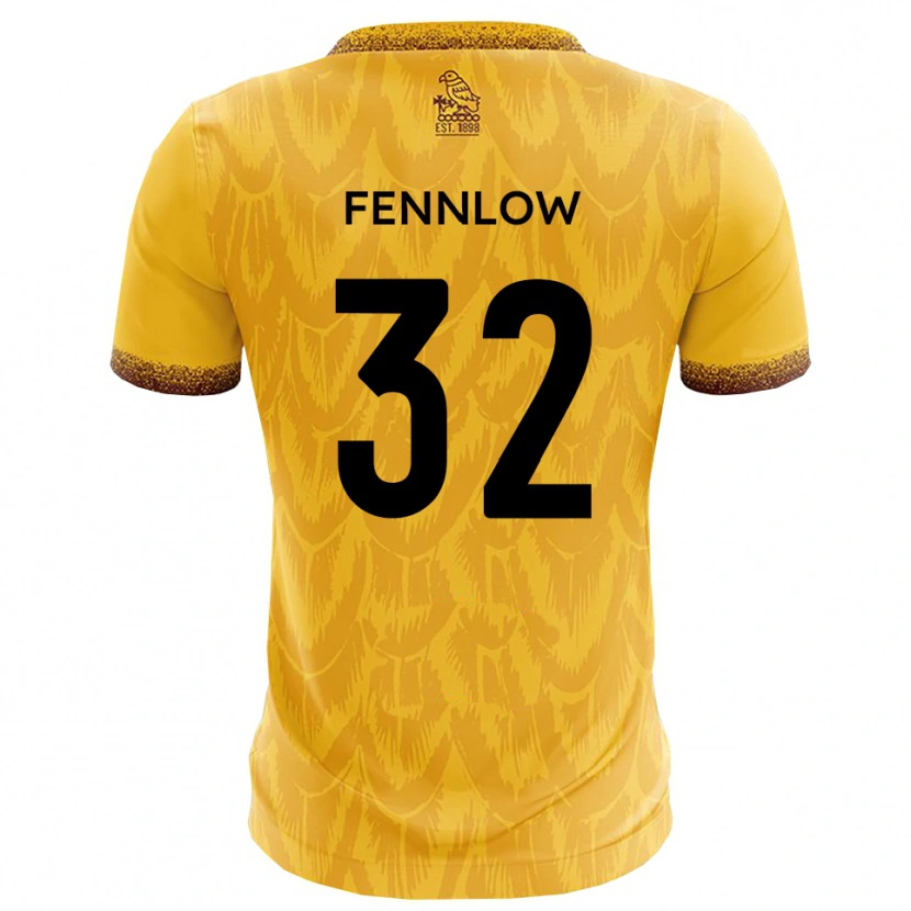 Danxen Dames James Fennlow #32 Geel Bruin Thuisshirt Thuistenue 2025/26 T-Shirt