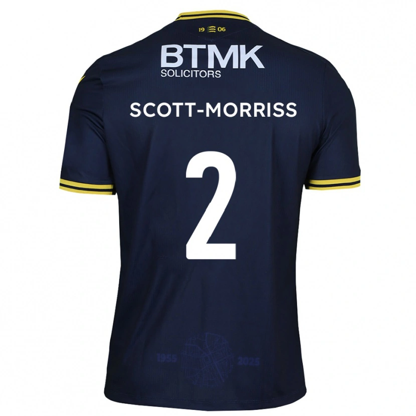 Danxen Dames Gus Scott-Morriss #2 Marine Geel Thuisshirt Thuistenue 2025/26 T-Shirt